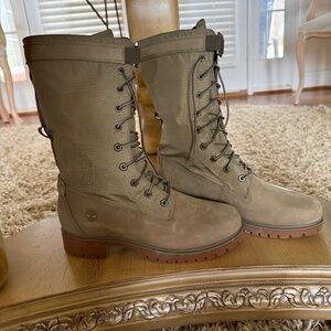 Timberland Jayne Gaiter Waterproof Boots Fold Down Tan Womens Size 9 NWOT